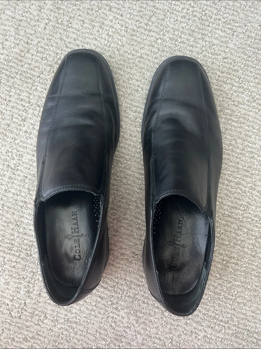 Cole Haan Black Leather Slip-On Loafers